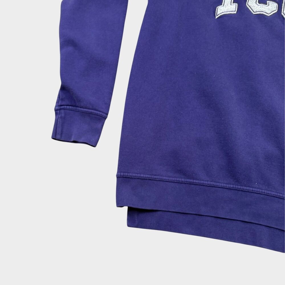 TCU Horned Frogs Sweatshirt Men's Large Purple Spell Out Raglan League NCAA - Picture 5 of 9